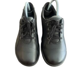 Clarks Collections Shoes Womens 7 M Low Sneakers Black Leather Wedge